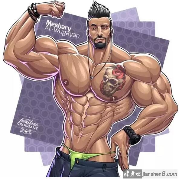 卡通健身头像 肌肉男图片